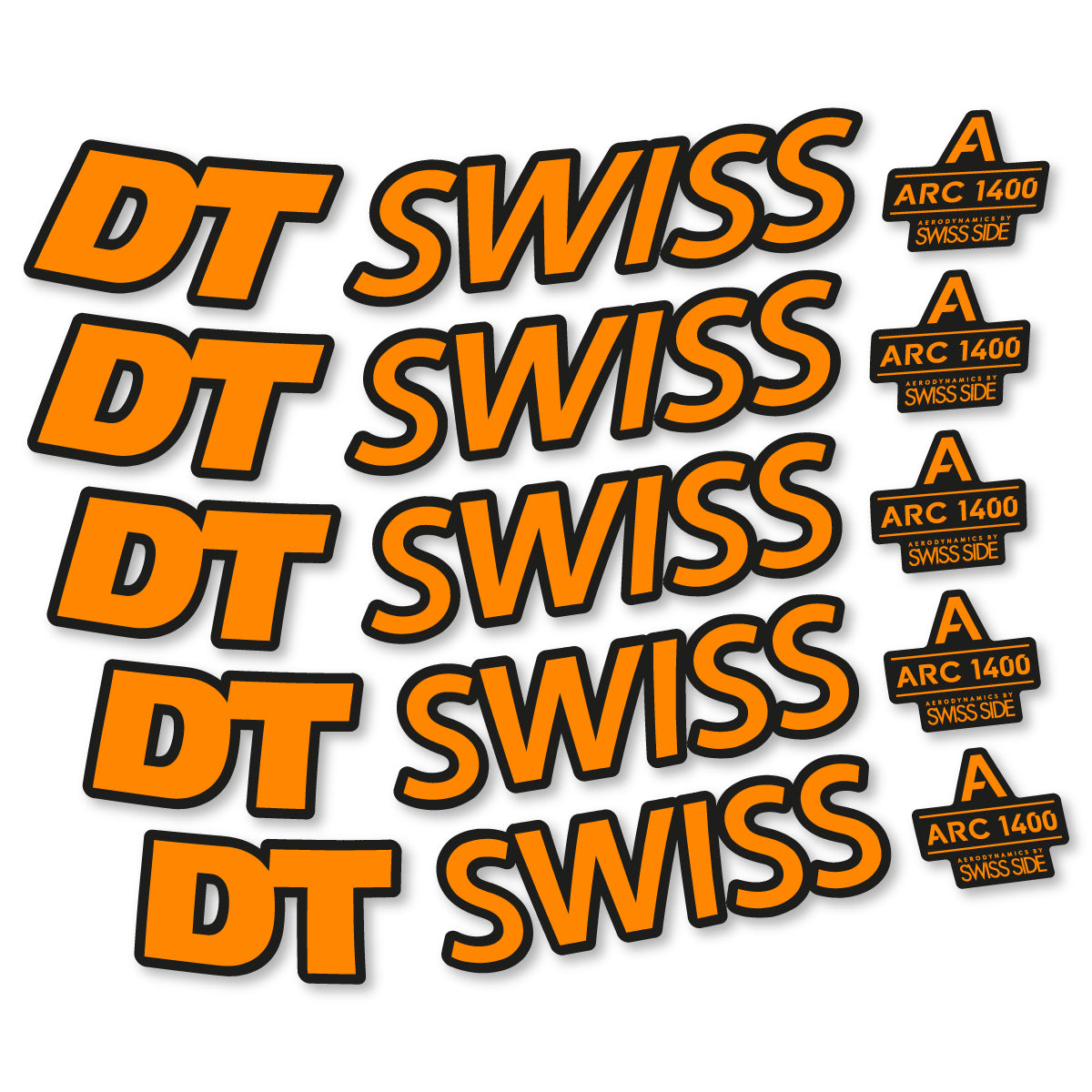 Stickers for DT Swiss ARC 1400 DICUT 55, Road Wheel 55mm vinyl decals - Saffron Yellow