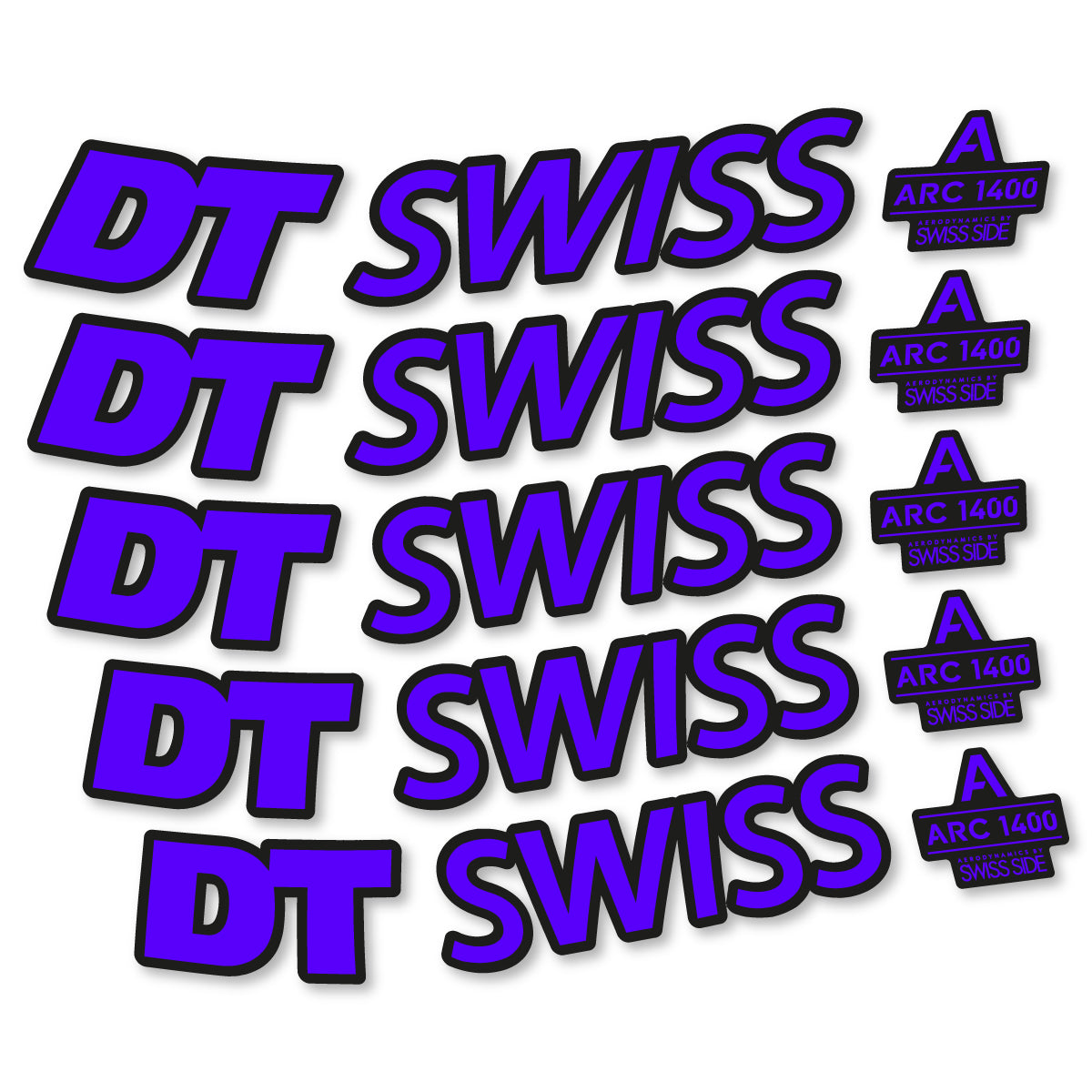 Stickers for DT Swiss ARC 1400 DICUT 55, Road Wheel 55mm vinyl decals - Reflex Blue