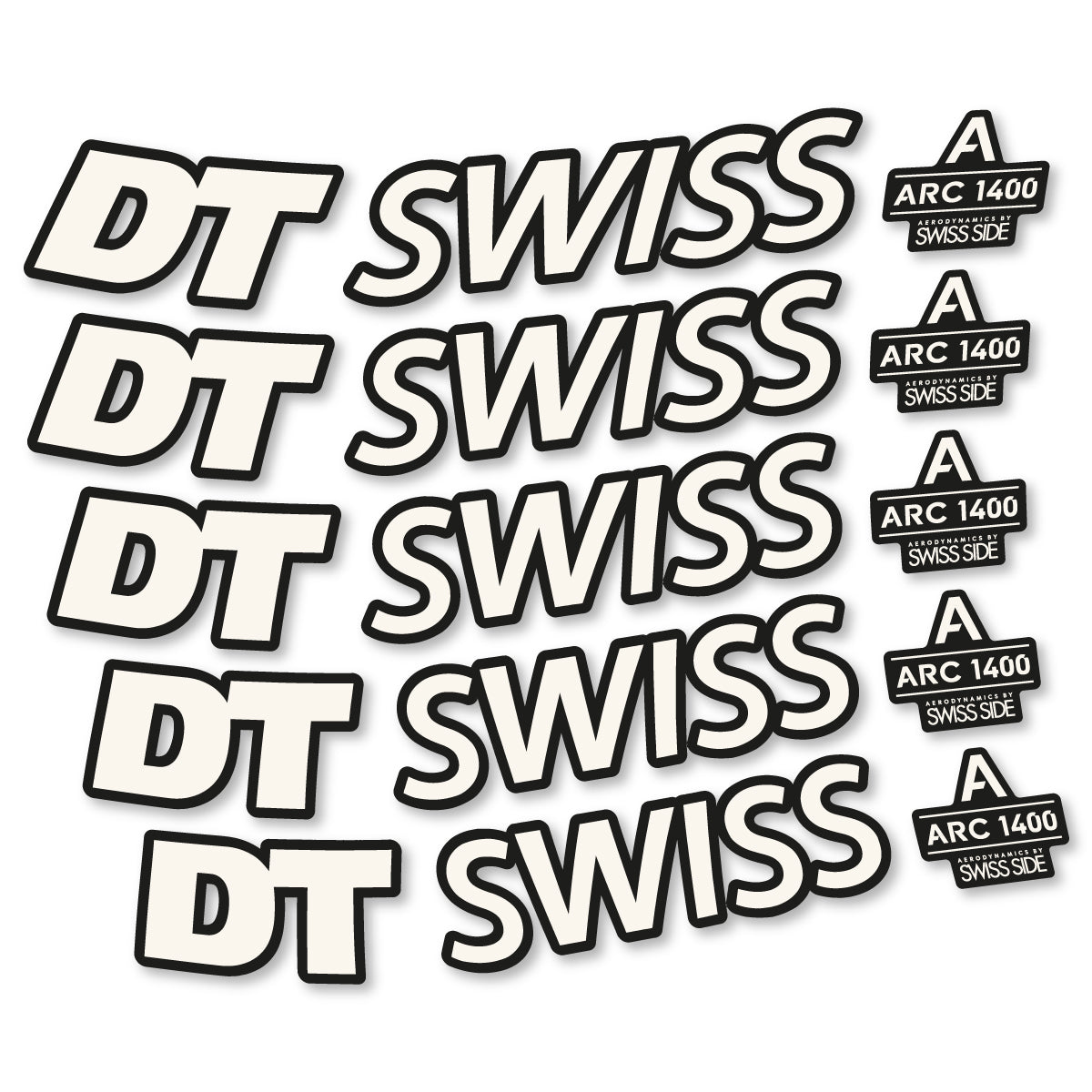 Stickers for DT Swiss ARC 1400 DICUT 55, Road Wheel 55mm vinyl decals - Bone White