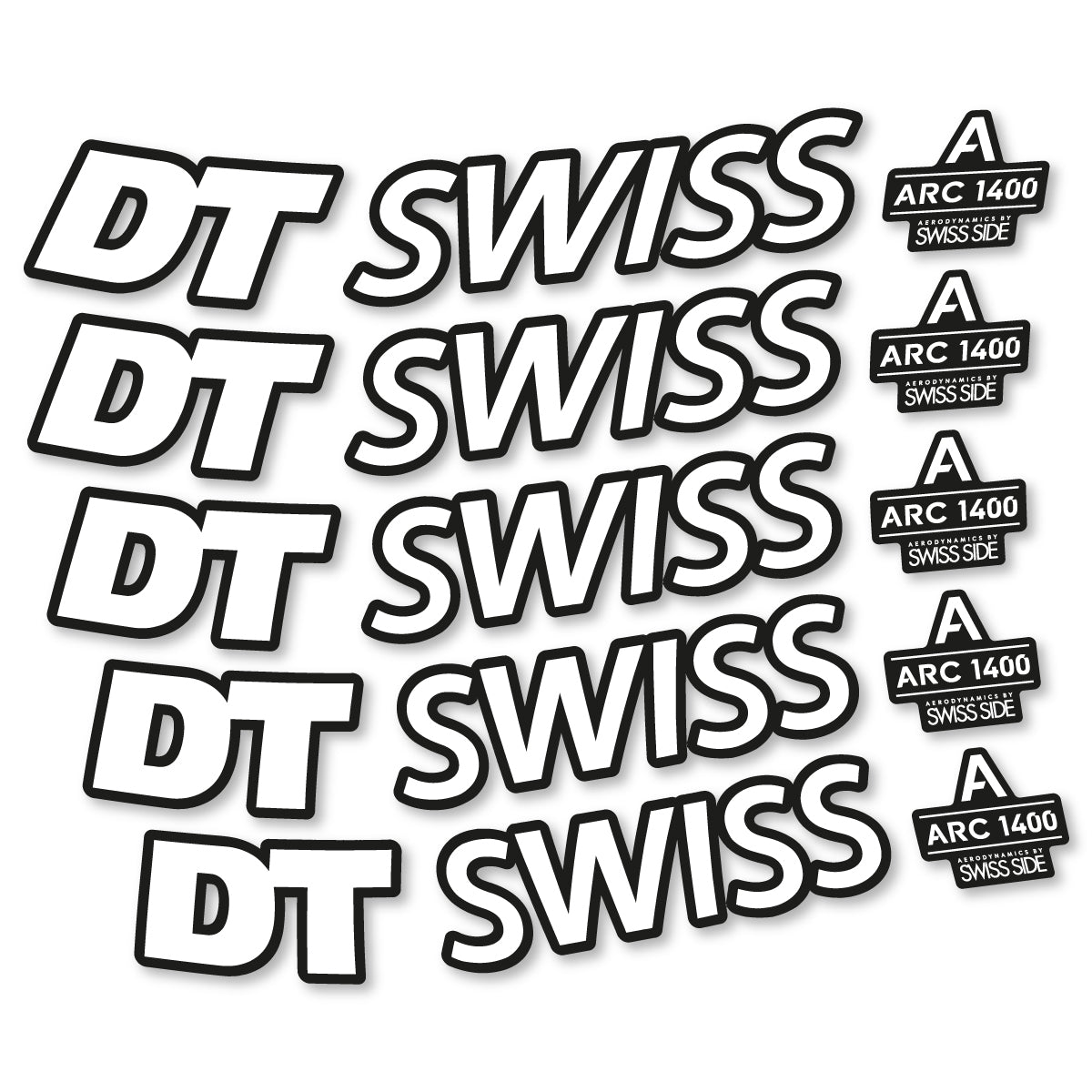 Stickers for DT Swiss ARC 1400 DICUT 55, Road Wheel 55mm vinyl decals - White