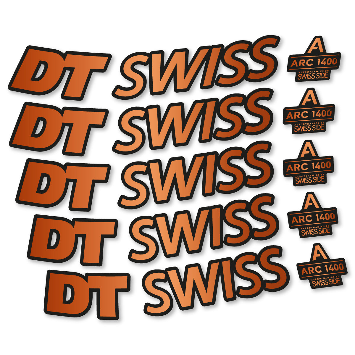 Stickers for DT Swiss ARC 1400 DICUT 55, Road Wheel 55mm vinyl decals - Bronze