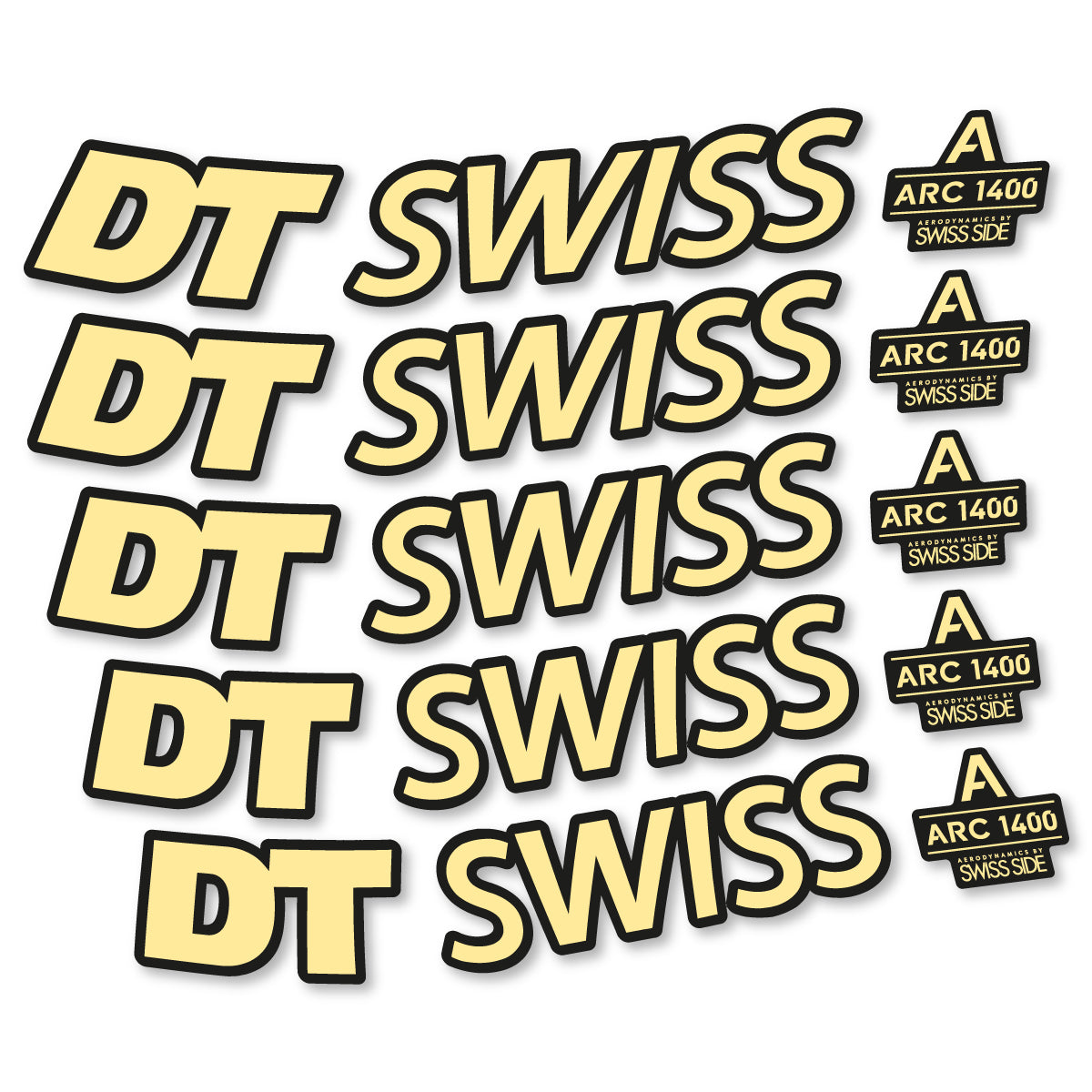 Stickers for DT Swiss ARC 1400 DICUT 55, Road Wheel 55mm vinyl decals - Cream