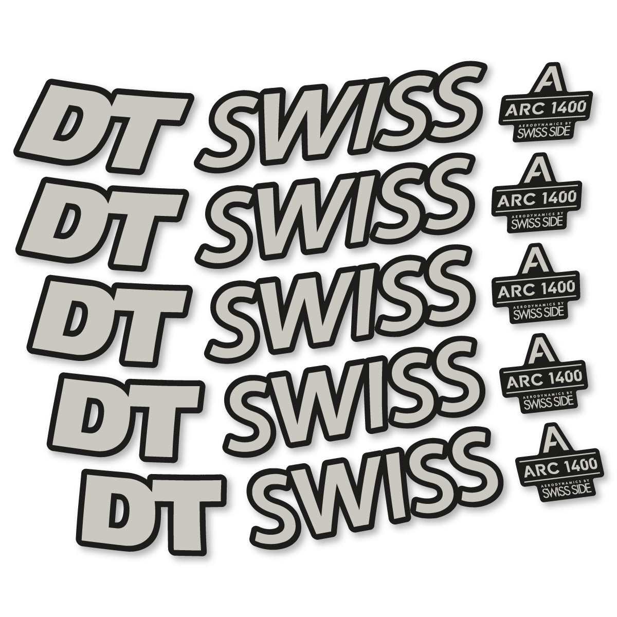 Stickers for DT Swiss ARC 1400 DICUT 55, Road Wheel 55mm vinyl decals - Light Grey