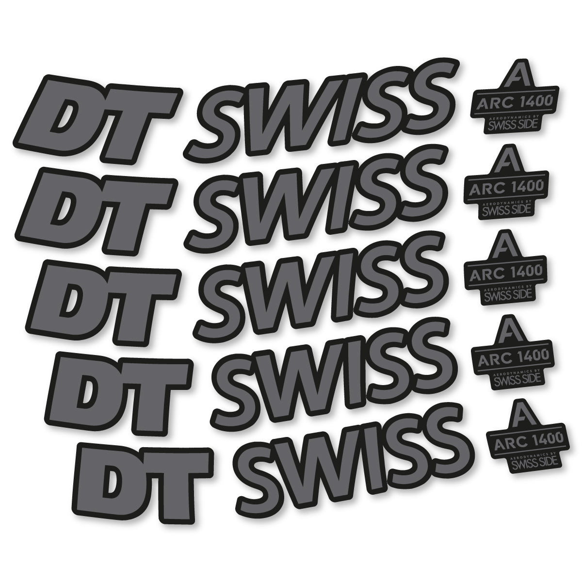 Stickers for DT Swiss ARC 1400 DICUT 55, Road Wheel 55mm vinyl decals - Medium Grey