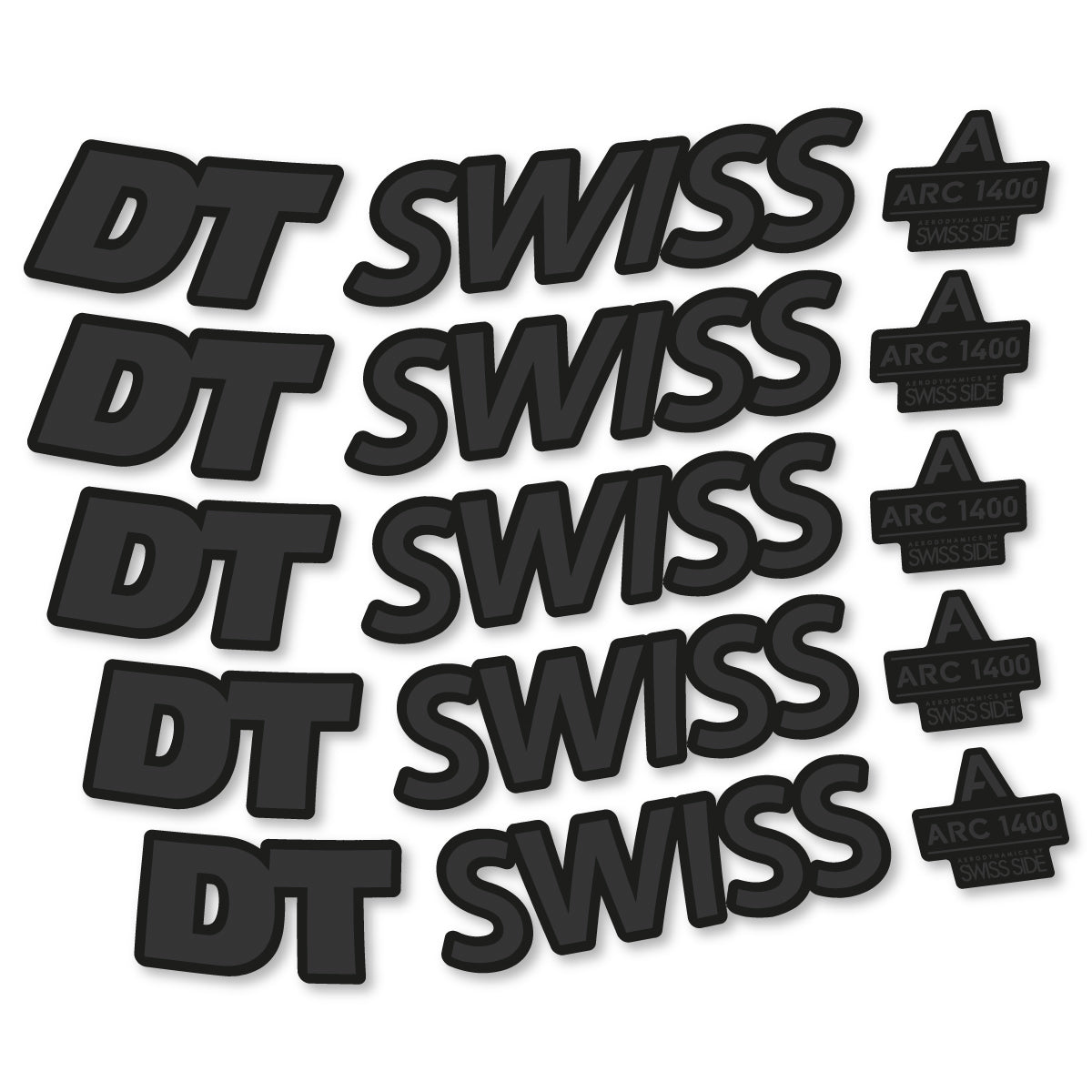 Stickers for DT Swiss ARC 1400 DICUT 55, Road Wheel 55mm vinyl decals - Very Dark Grey