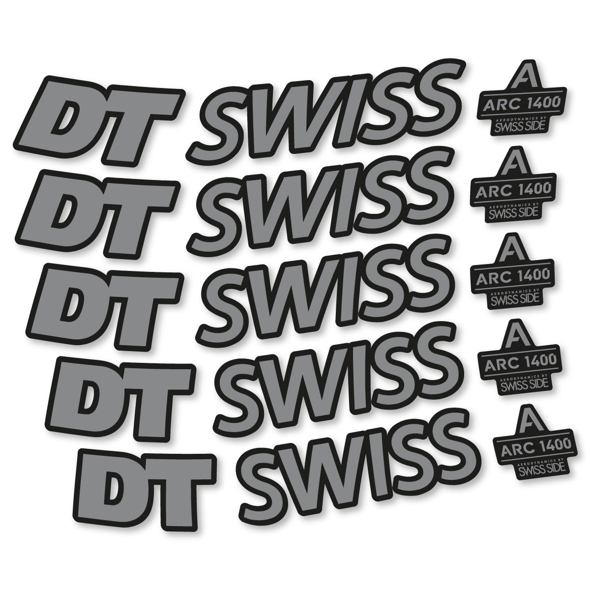 Stickers for DT Swiss ARC 1400 DICUT 55, Road Wheel 55mm vinyl decals - Traffic Grey
