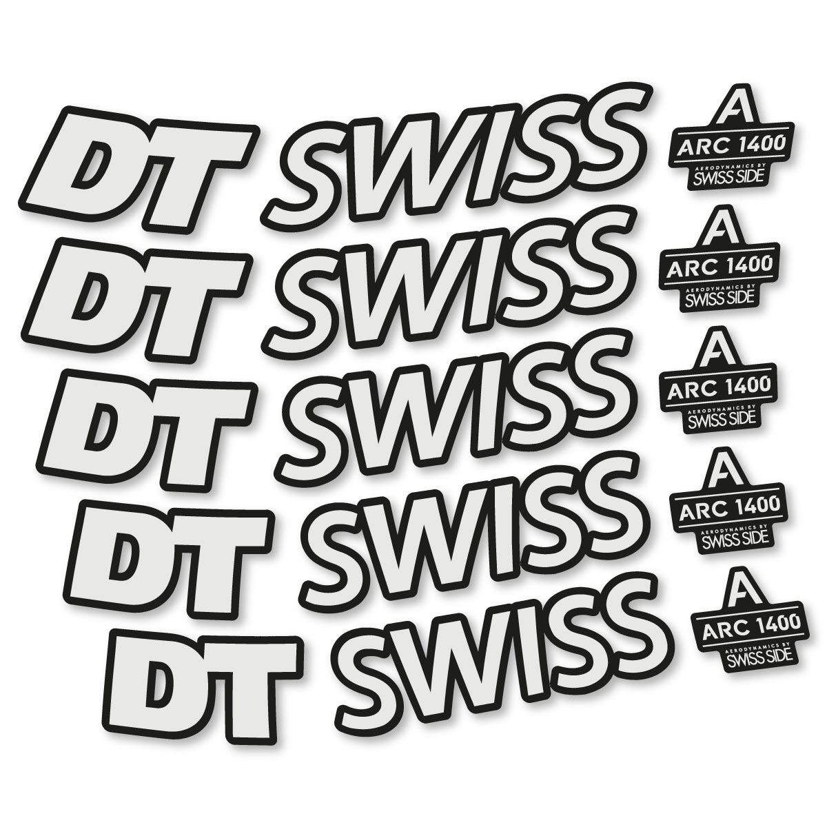 Stickers for DT Swiss ARC 1400 DICUT 55, Road Wheel 55mm vinyl decals - Pearl Grey