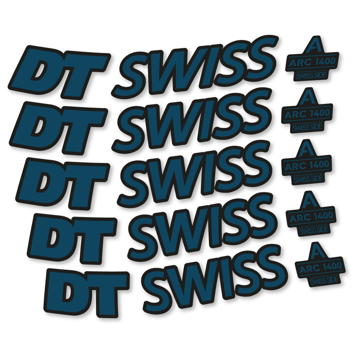 Stickers for DT Swiss ARC 1400 DICUT 55, Road Wheel 55mm vinyl decals - Dark Lake