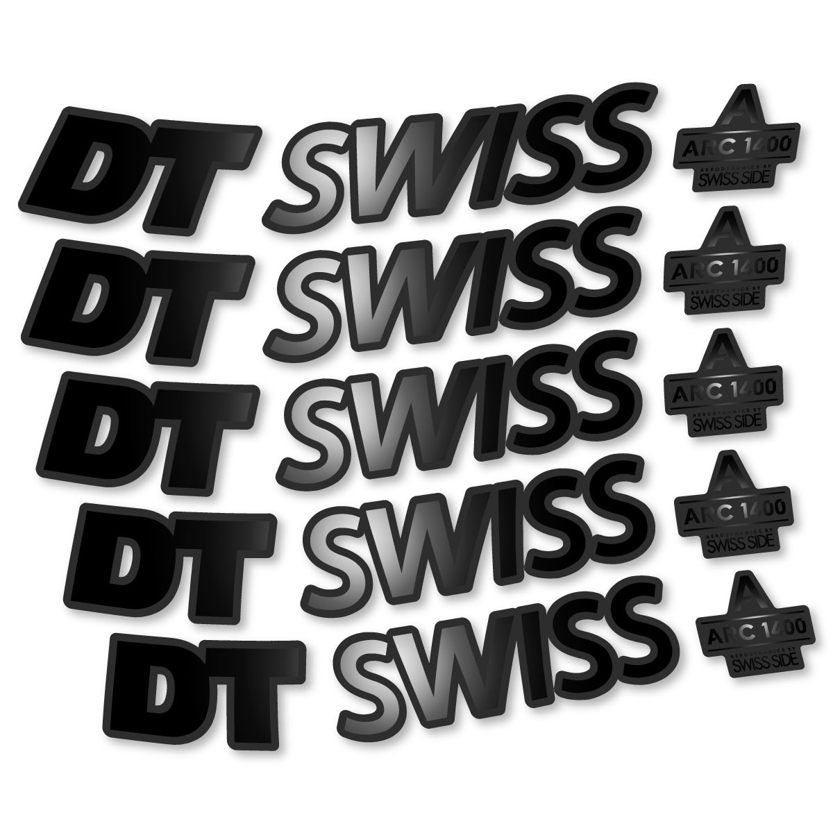 Stickers for DT Swiss ARC 1400 DICUT 55, Road Wheel 55mm vinyl decals - Black