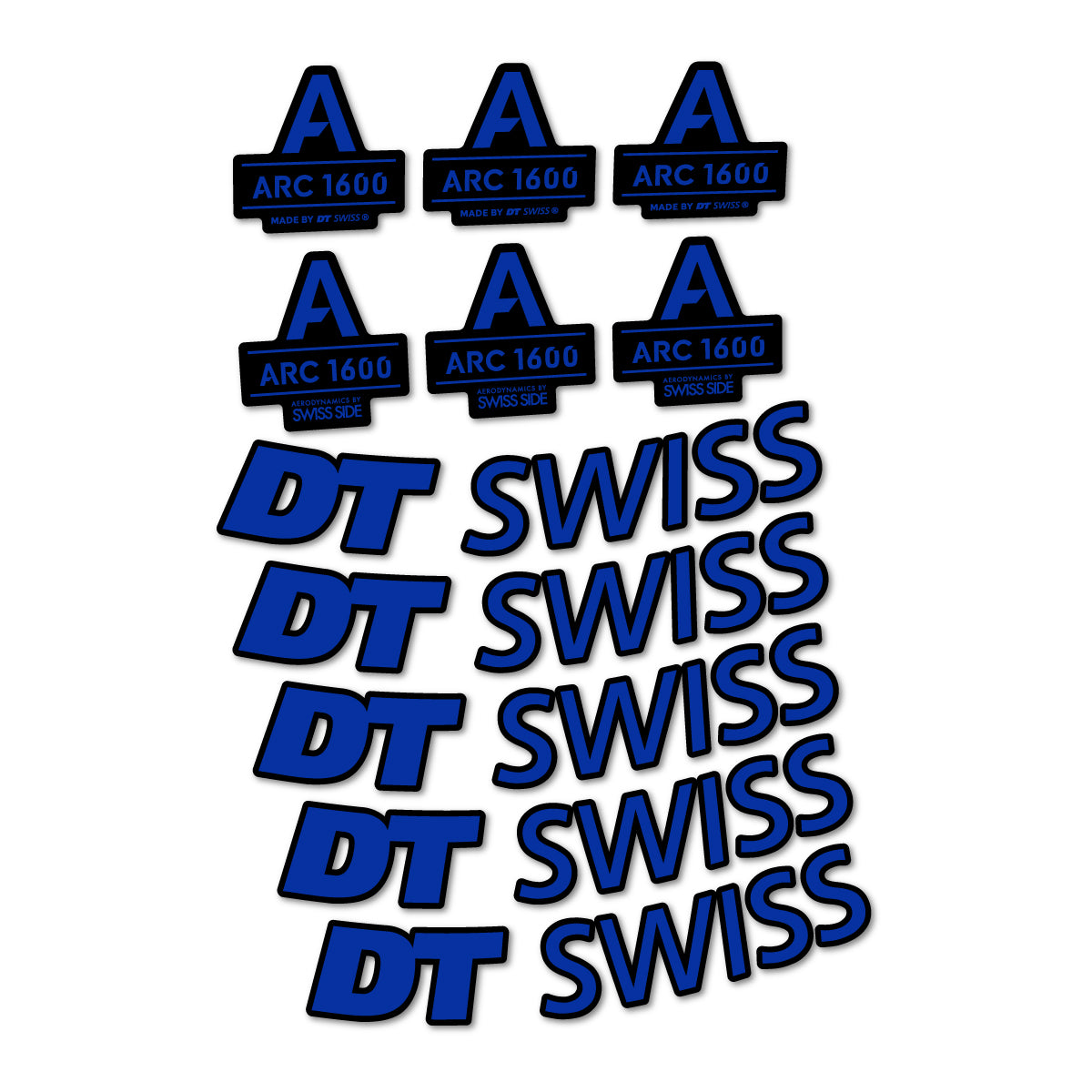 Stickers for DT Swiss ARC 1600, Road Wheel 50 mm vinyl decals - Ultramarine Blue