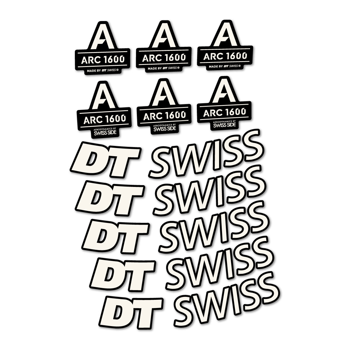 Stickers for DT Swiss ARC 1600, Road Wheel 50 mm vinyl decals - Bone White