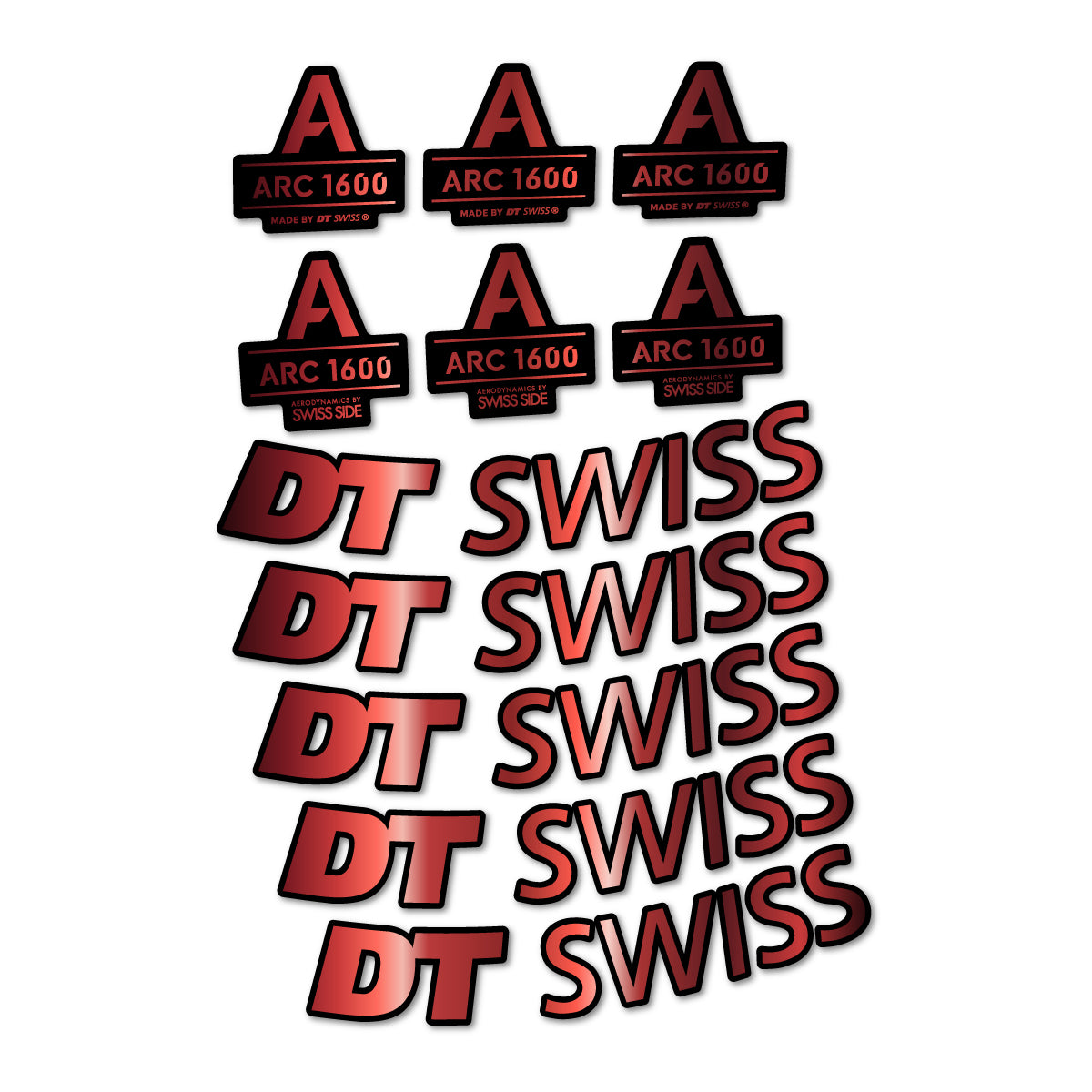 Stickers for DT Swiss ARC 1600, Road Wheel 50 mm vinyl decals - Copper