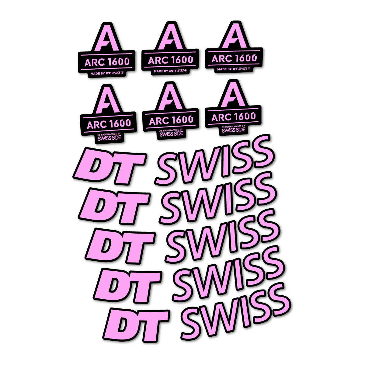 Stickers for DT Swiss ARC 1600, Road Wheel 50 mm vinyl decals - Light Lilac