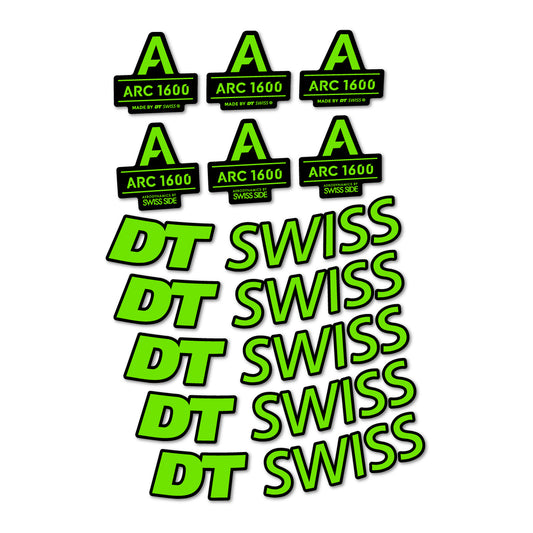 Stickers for DT Swiss ARC 1600, Road Wheel 50 mm vinyl decals - Apple Green