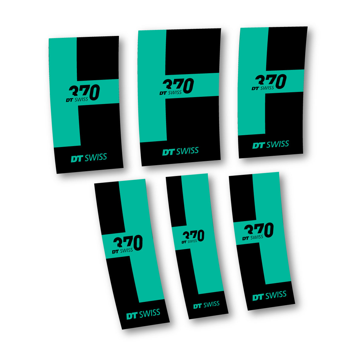 Vinyl Decals for DT Swiss 370 2022-2026 Hub - Green Turquoise