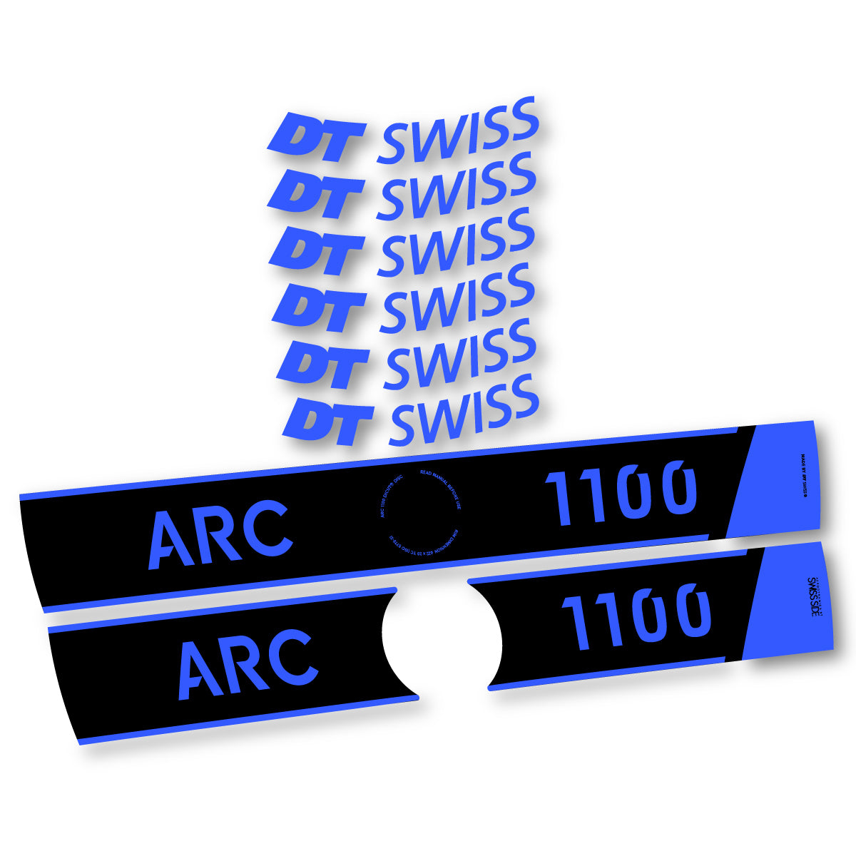 Vinyl Decals for DT Swiss ARC 1100 Disc 2025-2026 Road Wheel 50mm - Medium Blue
