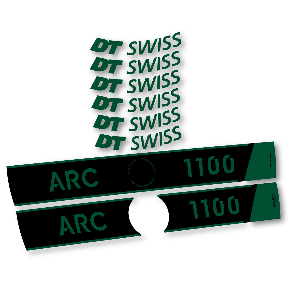Vinyl Decals for DT Swiss ARC 1100 Disc 2025-2026 Road Wheel 50mm - Dark Green