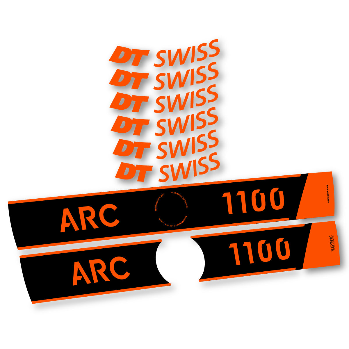 Vinyl Decals for DT Swiss ARC 1100 Disc 2025-2026 Road Wheel 50mm - Orange