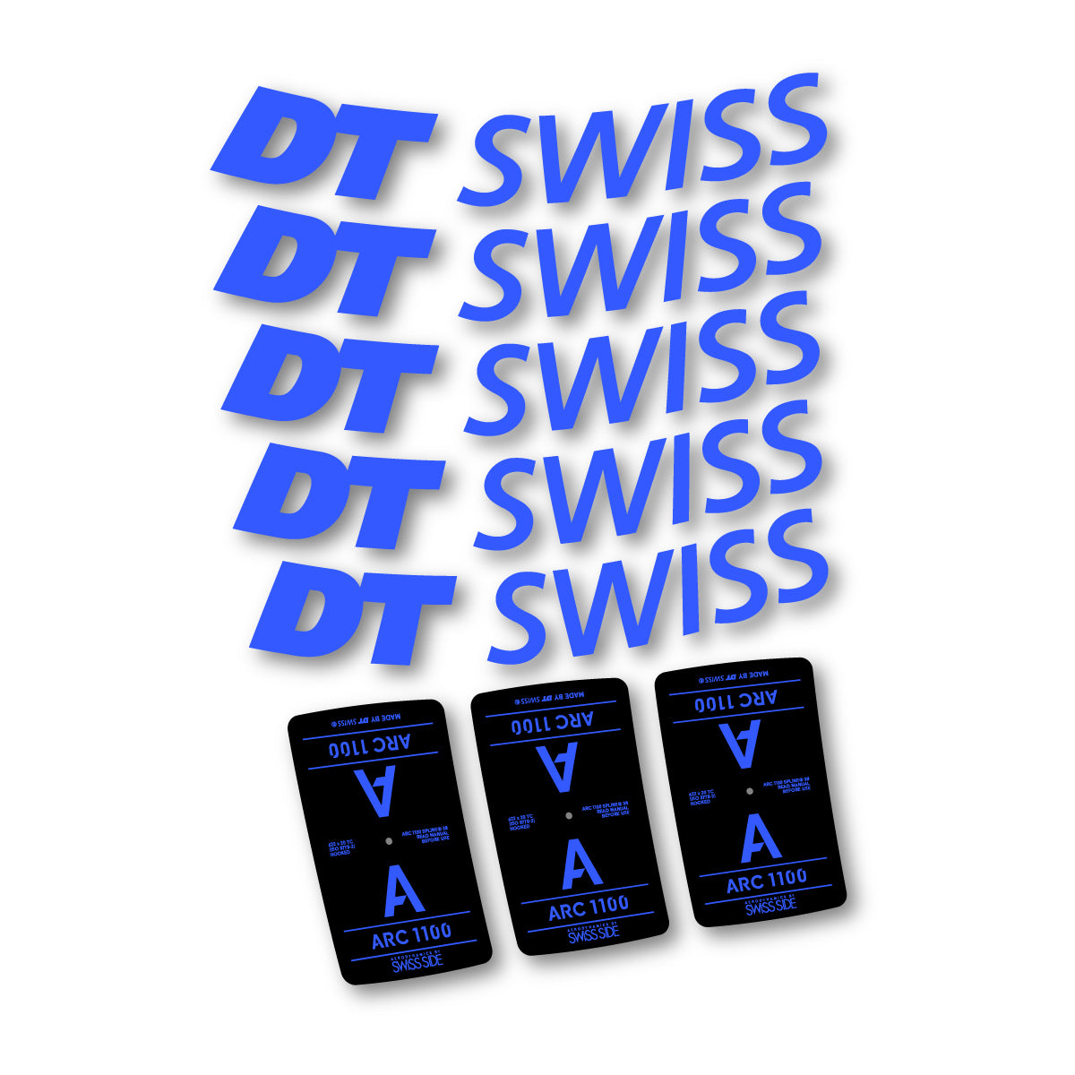 Vinyl decals for DT Swiss ARC 1100 38mm 2025-2026 Rims - Medium Blue