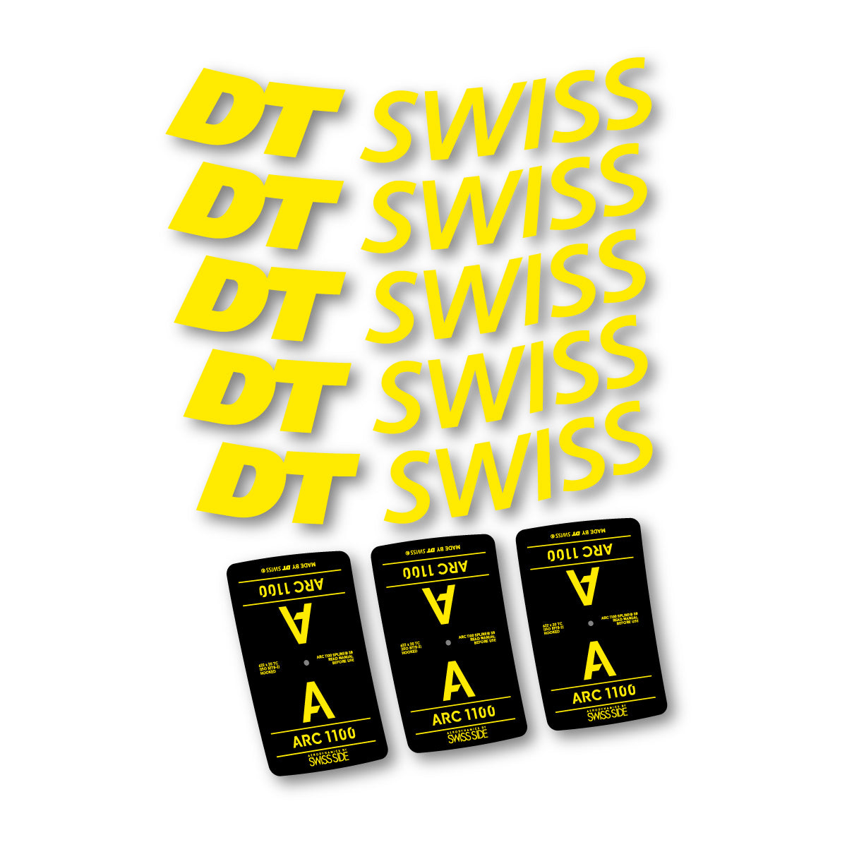 Vinyl decals for DT Swiss ARC 1100 38mm 2025-2026 Rims - Yellow