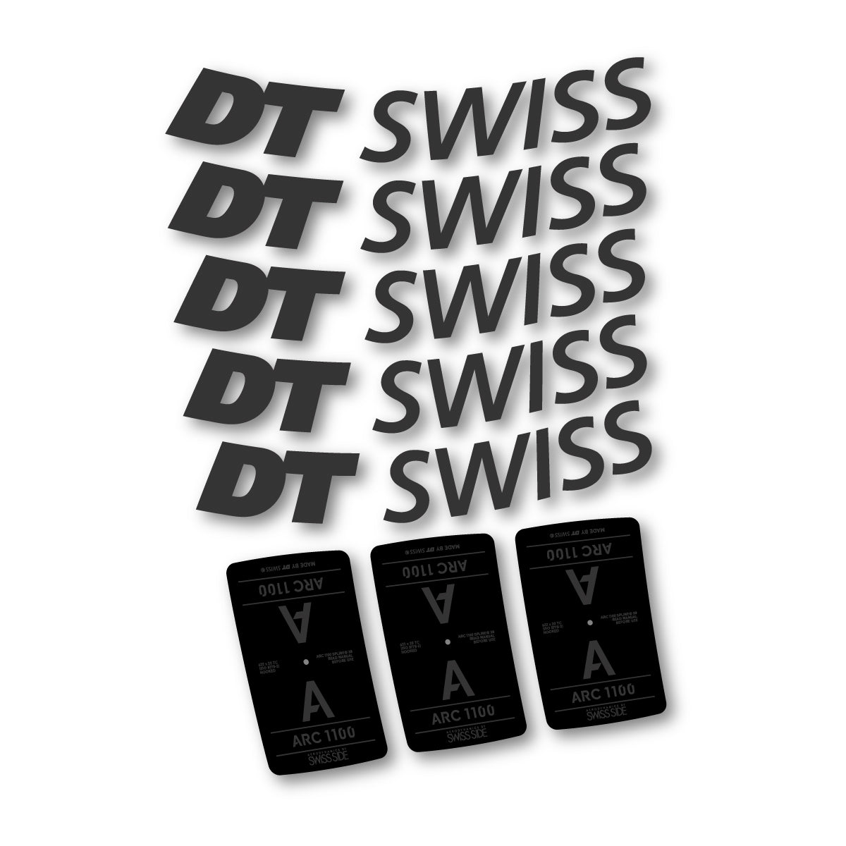 Vinyl decals for DT Swiss ARC 1100 38mm 2025-2026 Rims - Very Dark Grey