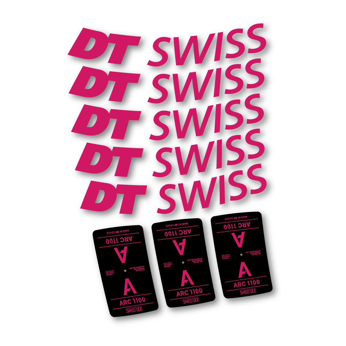 Vinyl decals for DT Swiss ARC 1100 38mm 2025-2026 Rims - Dark Pink