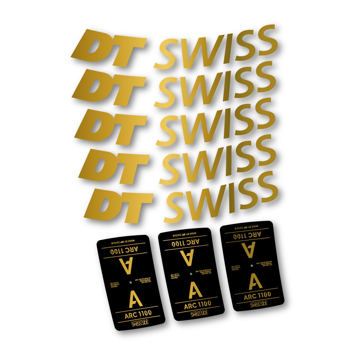 Vinyl decals for DT Swiss ARC 1100 38mm 2025-2026 Rims - Gold