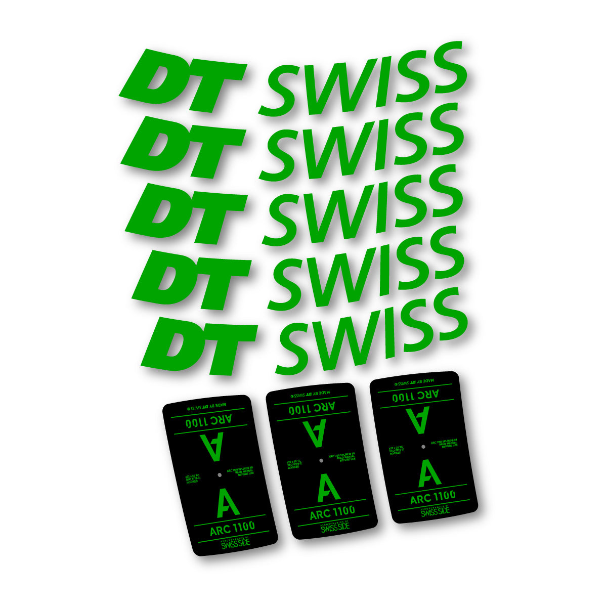 Vinyl decals for DT Swiss ARC 1100 38mm 2025-2026 Rims - Green