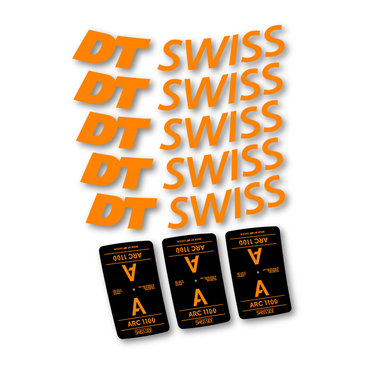 Vinyl decals for DT Swiss ARC 1100 38mm 2025-2026 Rims - Light Neon Orange