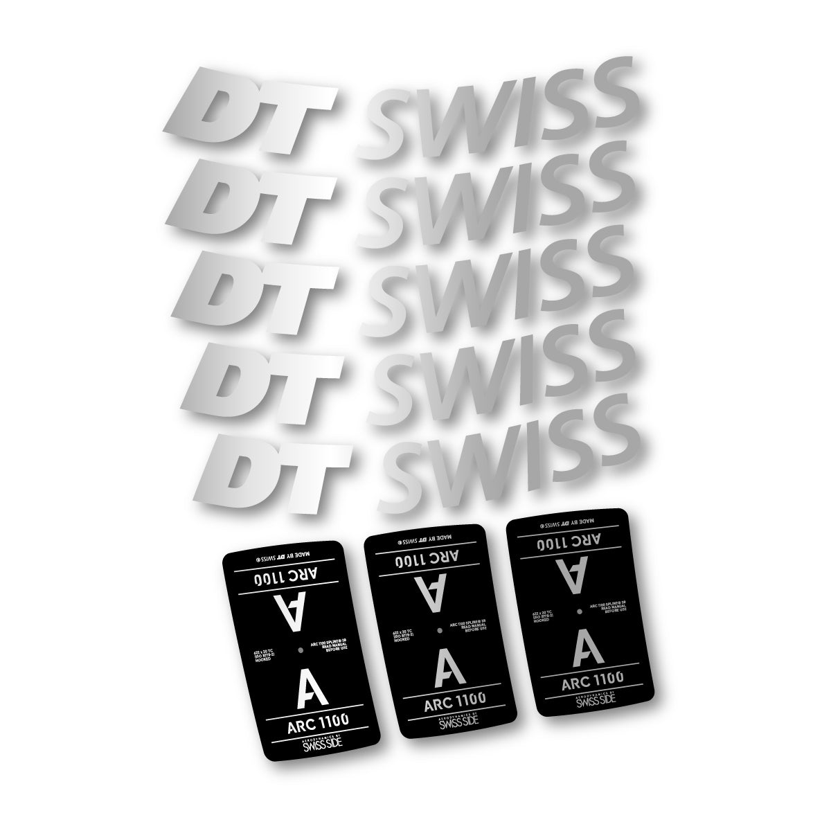 Vinyl decals for DT Swiss ARC 1100 38mm 2025-2026 Rims - Light Silver
