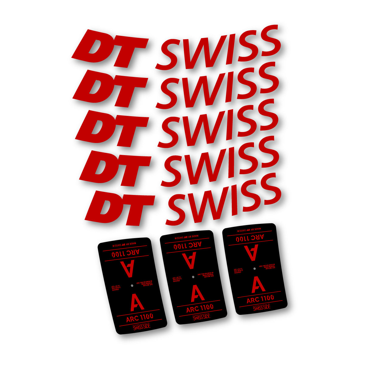 Vinyl decals for DT Swiss ARC 1100 38mm 2025-2026 Rims - Medium Red