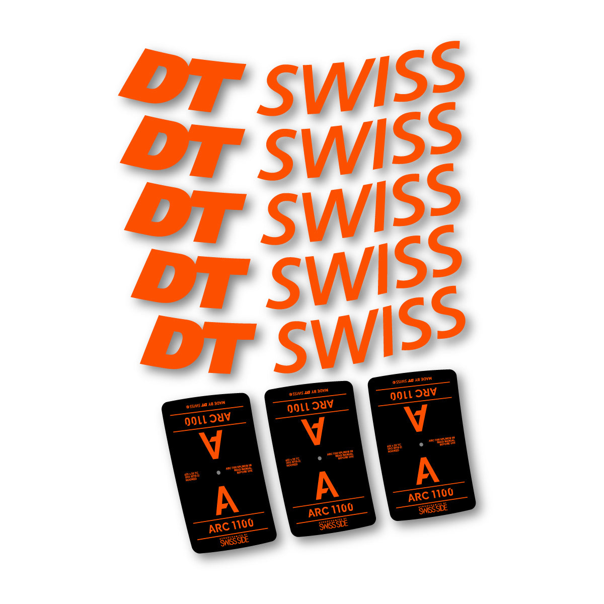 Vinyl decals for DT Swiss ARC 1100 38mm 2025-2026 Rims - Orange
