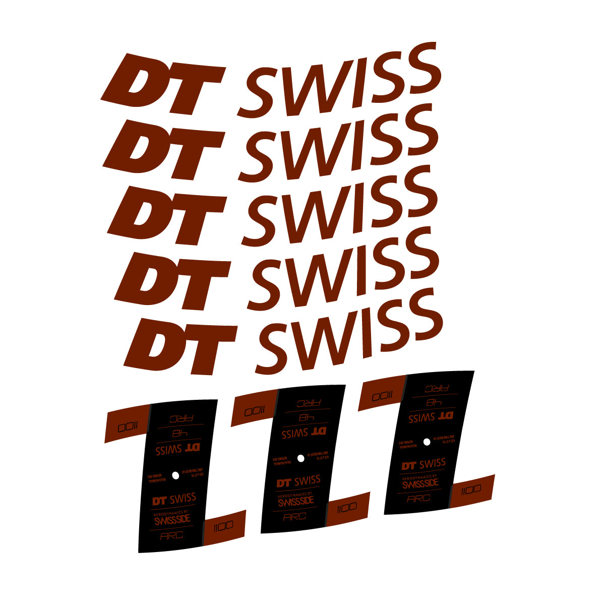 Vinyl decals for DT Swiss ARC 1100 48mm 2020-2026 Rims - Brown