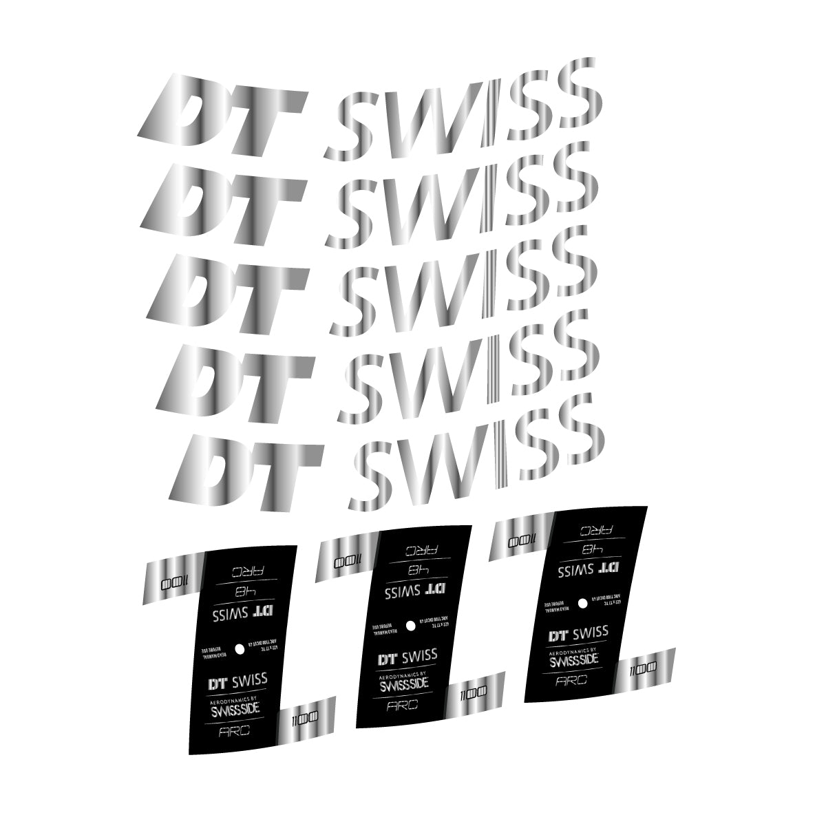 Vinyl decals for DT Swiss ARC 1100 48mm 2020-2026 Rims - Chrome Silver