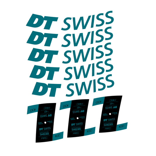 Vinyl decals for DT Swiss ARC 1100 48mm 2020-2026 Rims - Dark Turquoise
