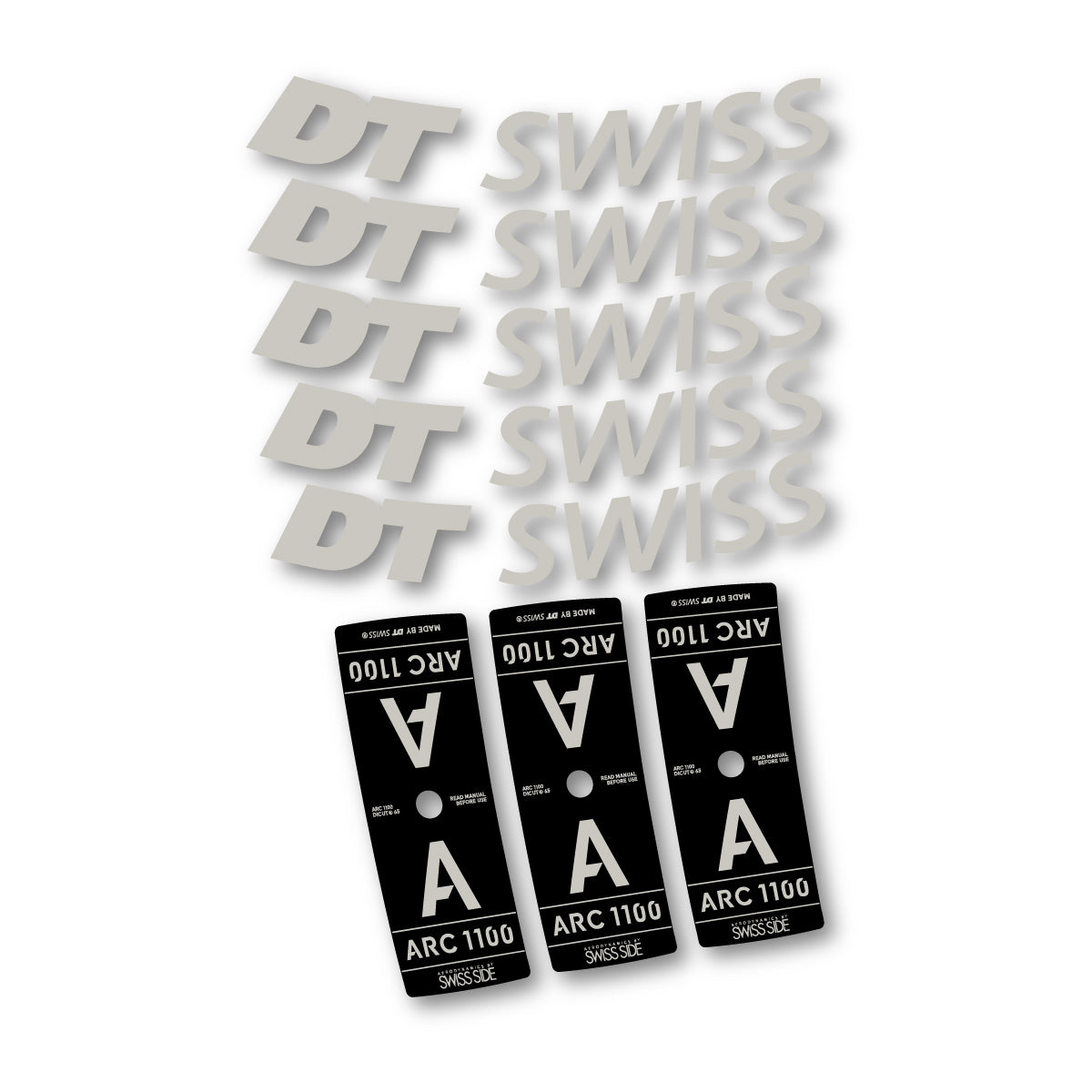 Vinyl decals for DT Swiss ARC 1100 65mm 2025-2026 Rims - Light Grey