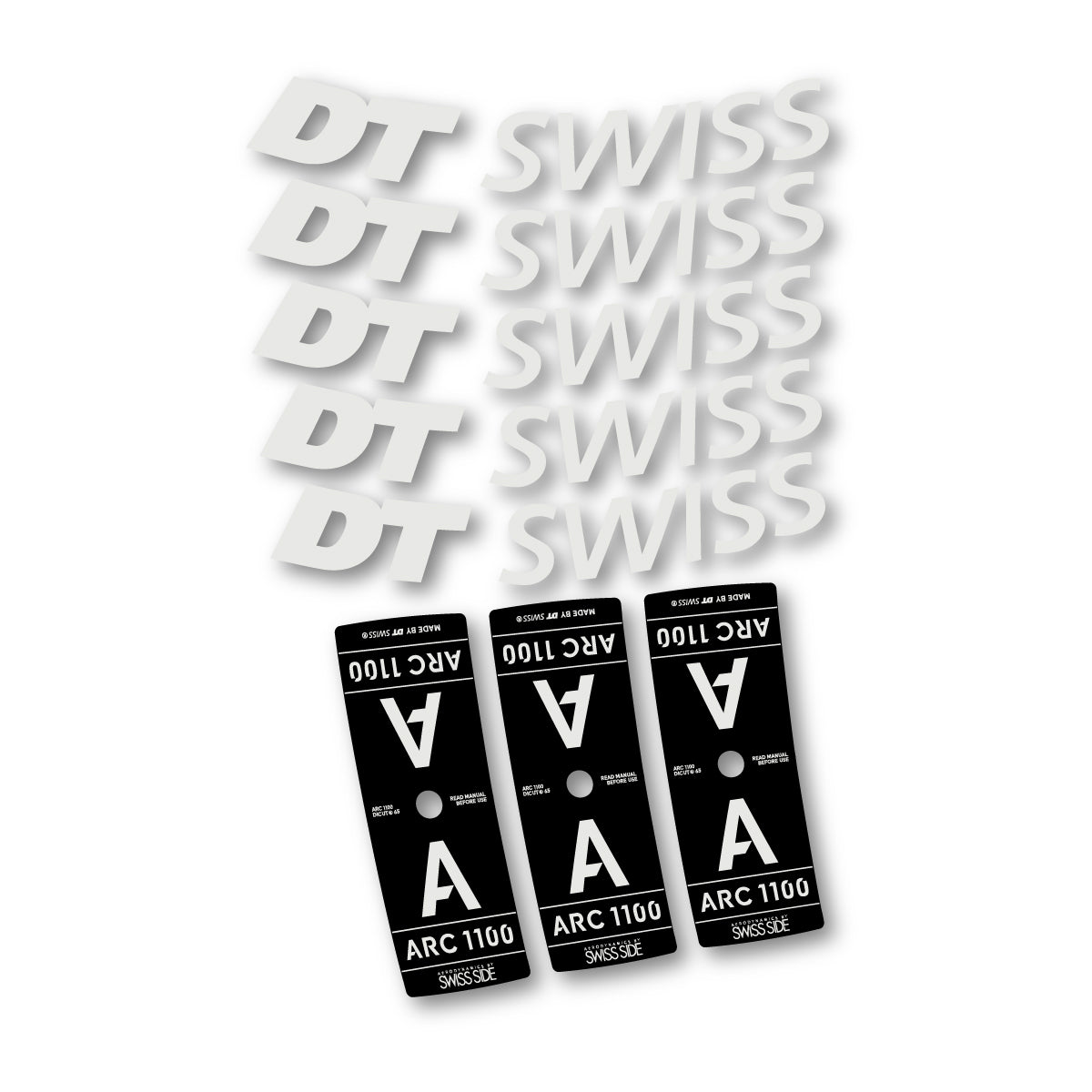 Vinyl decals for DT Swiss ARC 1100 65mm 2025-2026 Rims - Pearl Grey