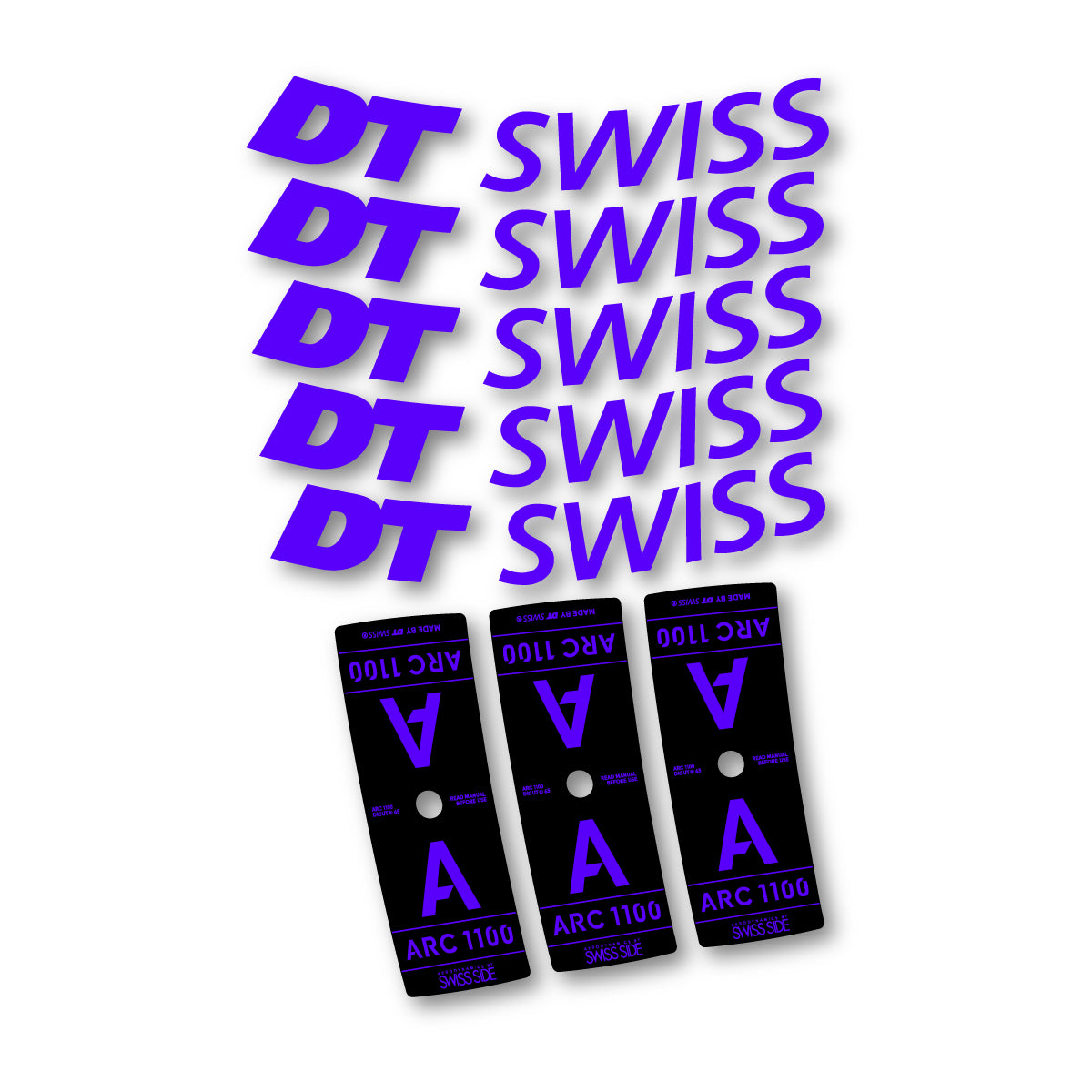 Vinyl decals for DT Swiss ARC 1100 65mm 2025-2026 Rims - Reflex Blue