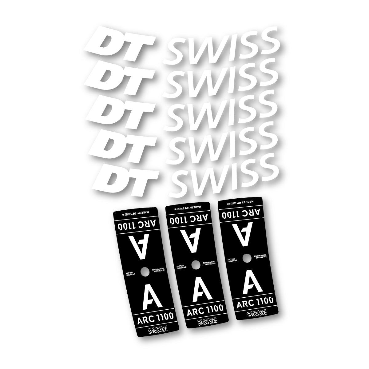 Vinyl decals for DT Swiss ARC 1100 65mm 2025-2026 Rims - White