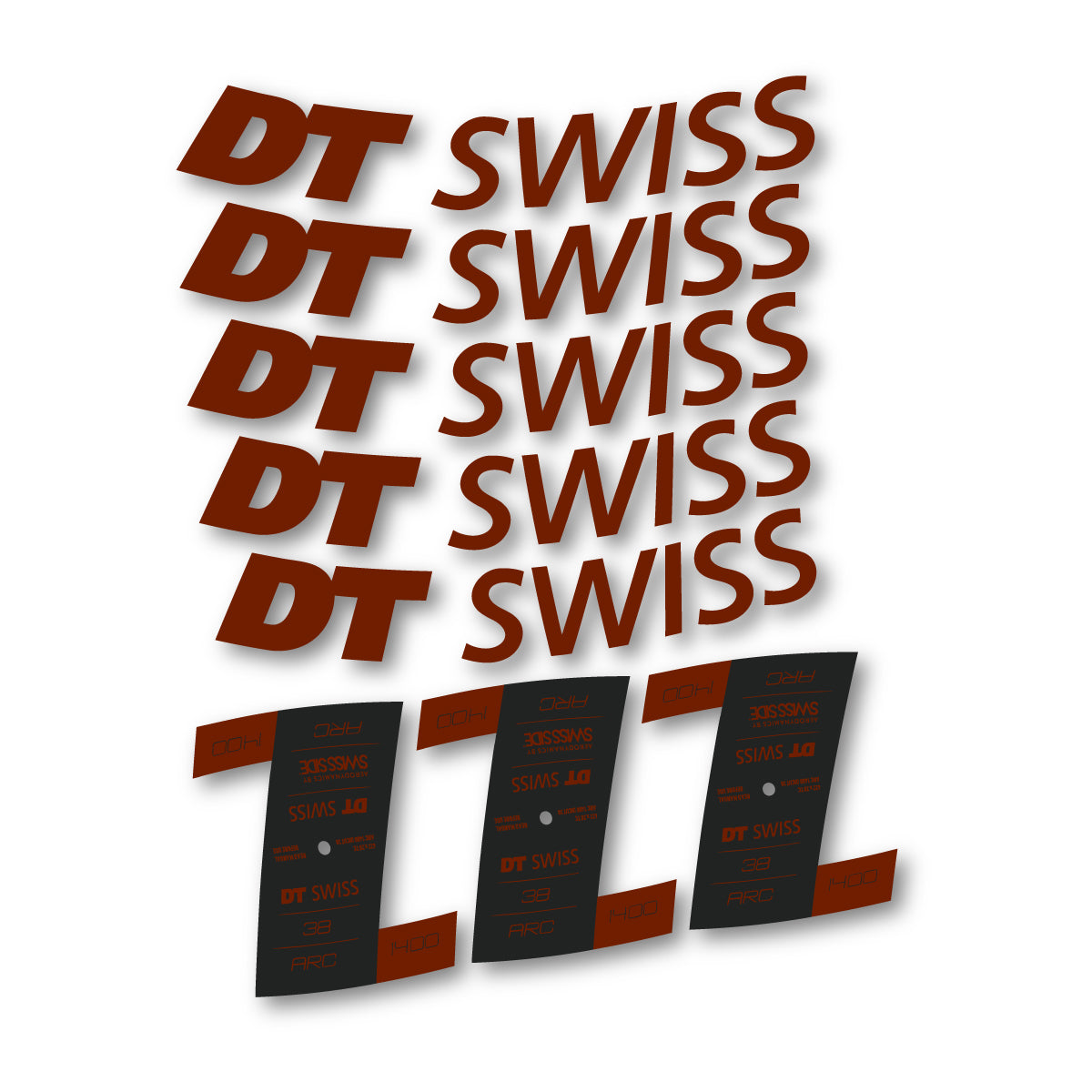 Vinyl decals for DT Swiss ARC 1400 38mm 2022-2025 Rims - Brown