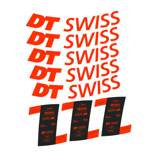 Vinyl decals for DT Swiss ARC 1400 48mm 2020-2026 Rims - Luminous Orange