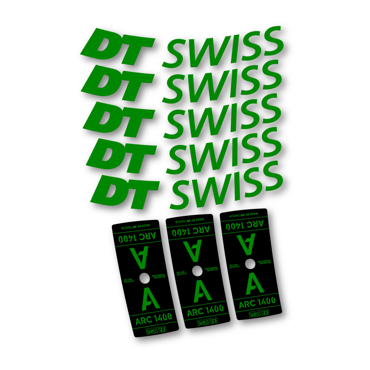 Vinyl decals for DT Swiss ARC 1400 55mm 2025-2026 Rims - Medium Green