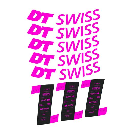 Vinyl decals for DT Swiss ARC 1400 62mm 2020-2026 Rims - Fuchsia Neon