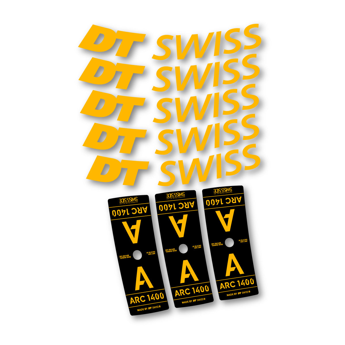 Vinyl decals for DT Swiss ARC 1400 65mm 2025-2026 Rims - Medium Yellow