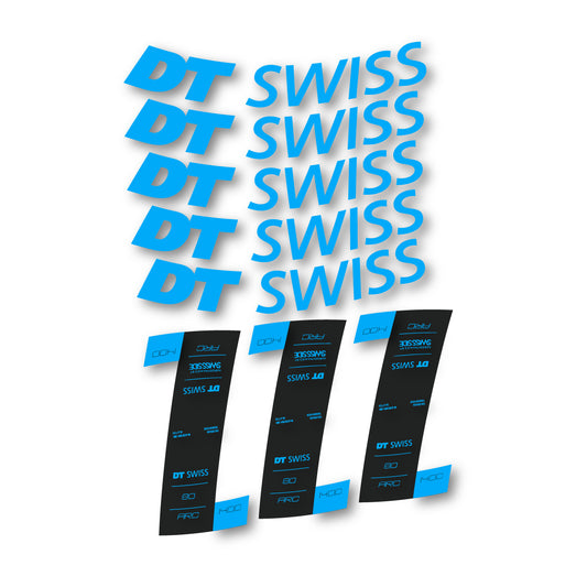 Vinyl decals for DT Swiss ARC 1400 80mm 2020-2026 Rims - Light Blue
