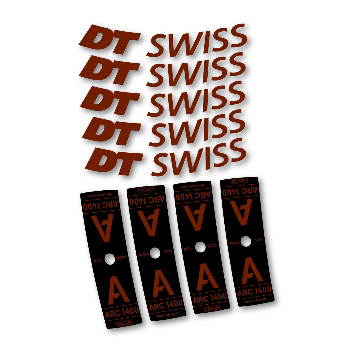 Vinyl decals for DT Swiss ARC 1400 85mm 2025-2026 Rims - Brown