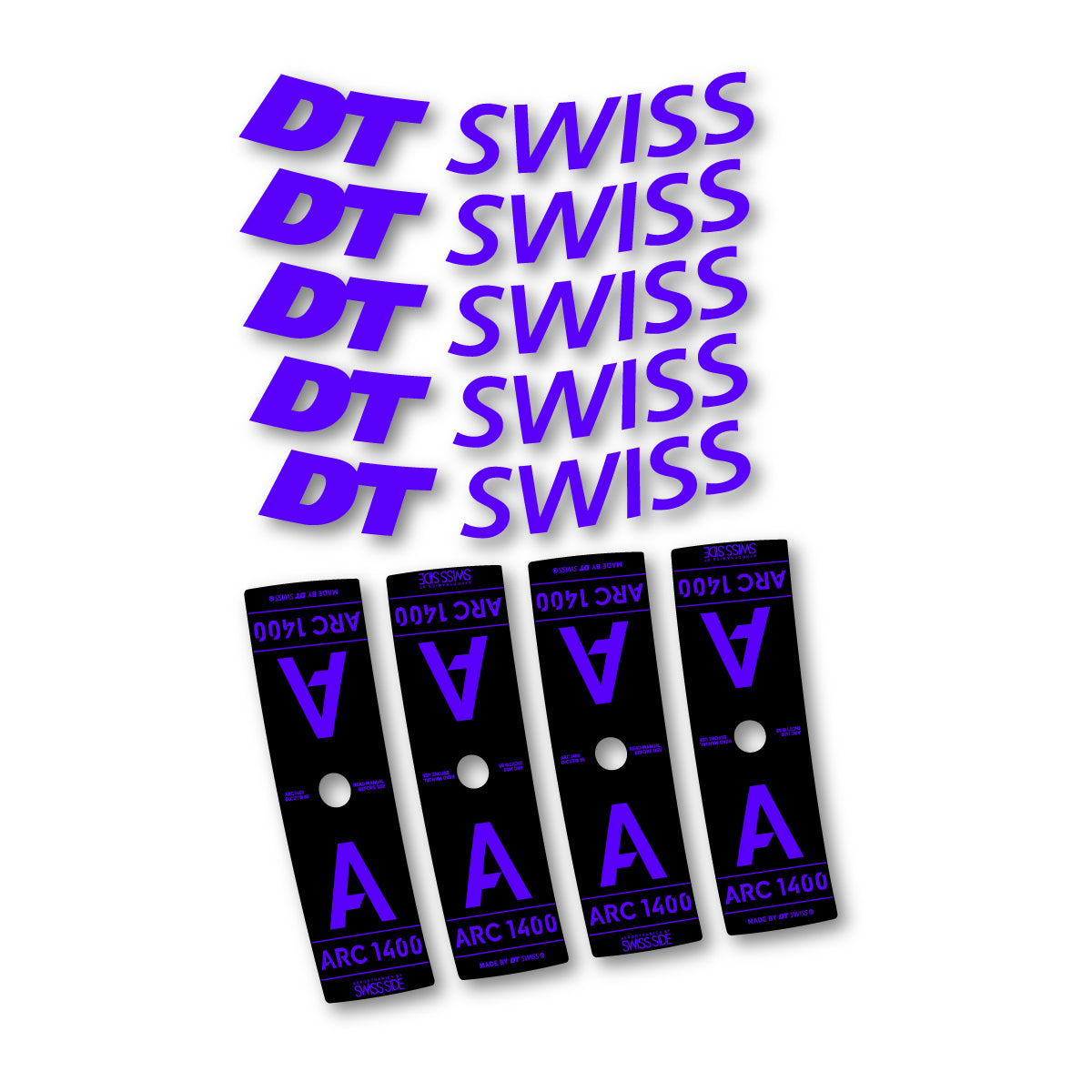 Vinyl decals for DT Swiss ARC 1400 85mm 2025-2026 Rims - Reflex Blue