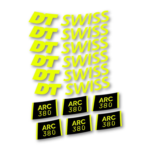 Vinyl decals for DT Swiss ARC 380 2024-2026 Rims - Neon Yellow