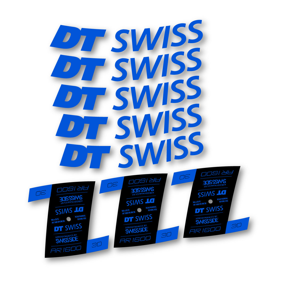Vinyl decals for DT Swiss AR 1600 30mm 2022-2026 Rims - Sea Blue
