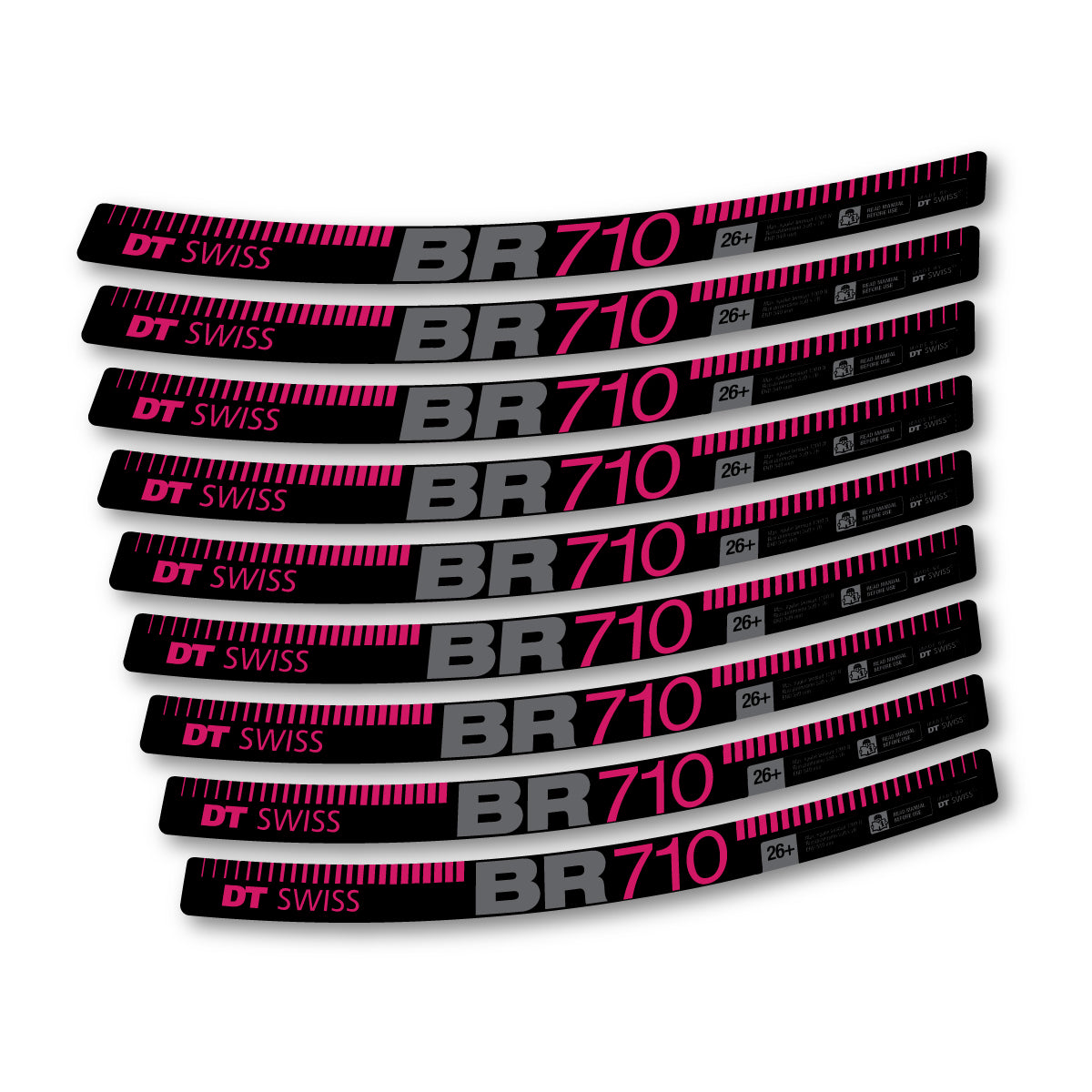 Vinyl decals for DT Swiss BR 710 2016-2026 Rims - Dark Pink